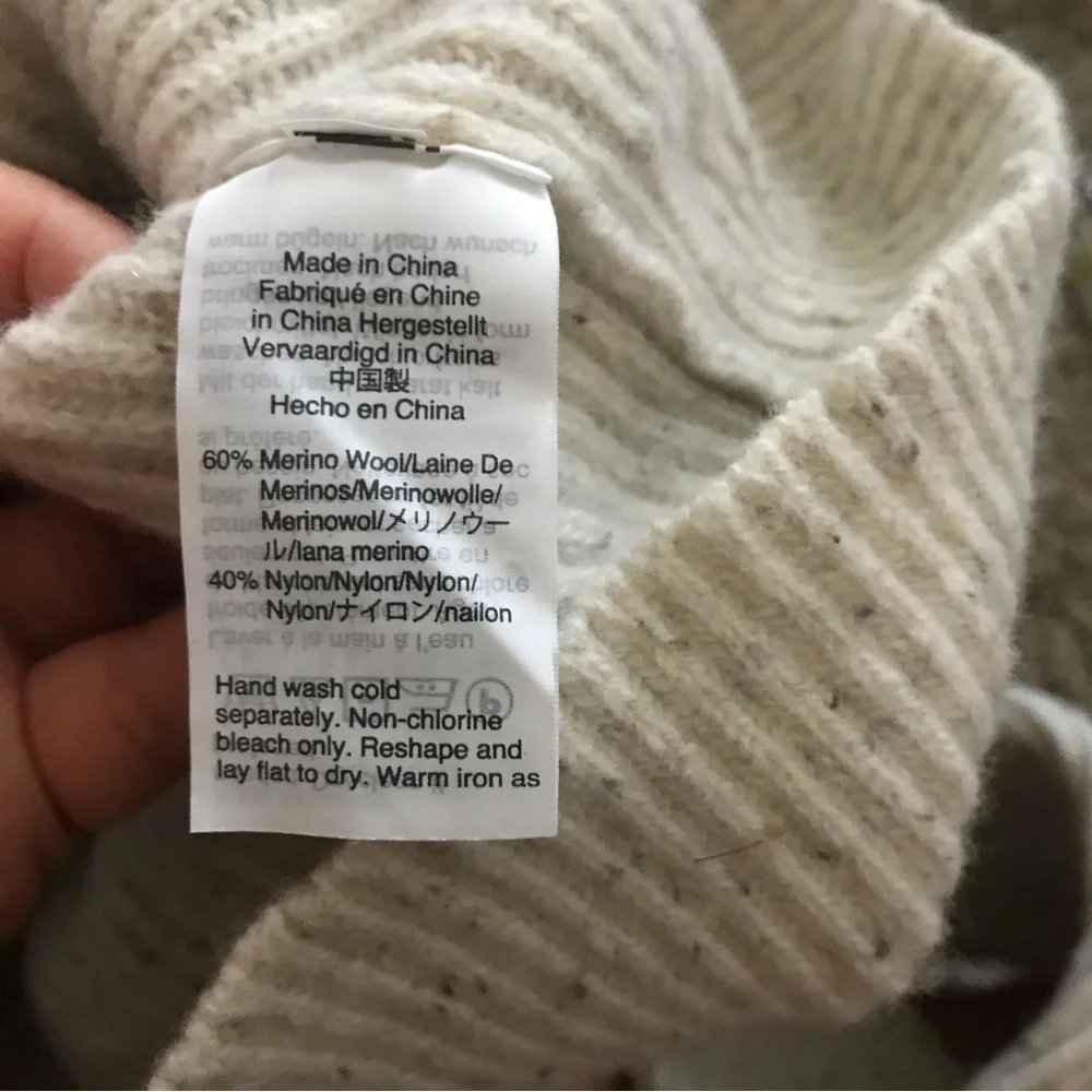 J. Crew beige knit wool nylon blend long sleeve top